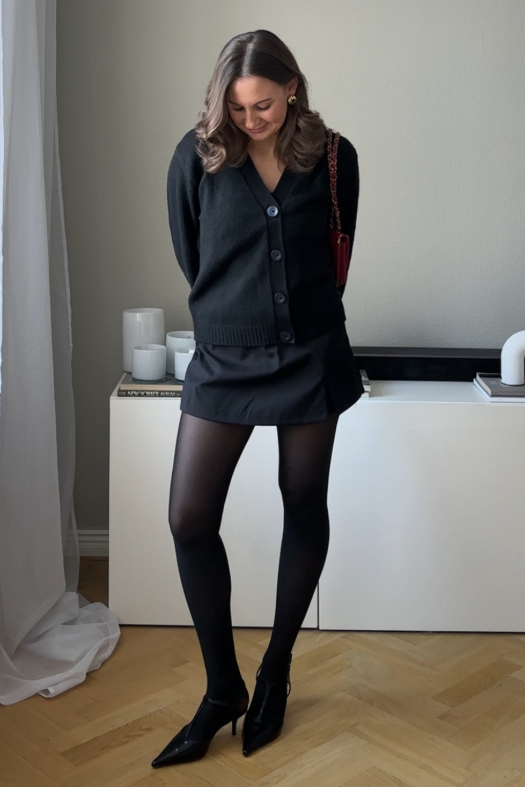 Cardigan a maglia - nero