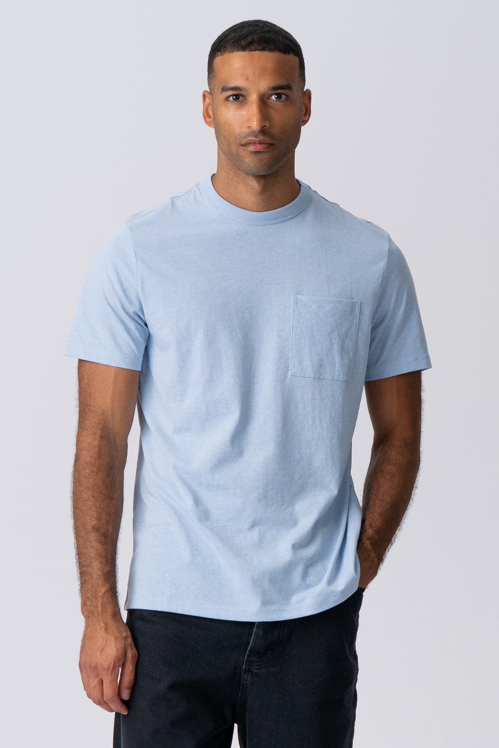 T-shirt With Pocket - Light Blue