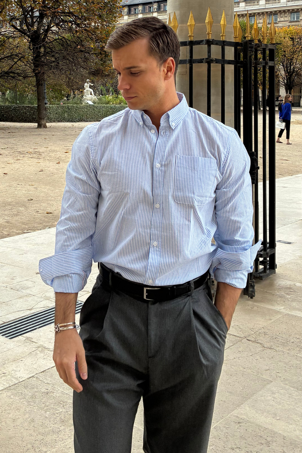 The Original Performance Shirt Oxford - azzurro/bianco