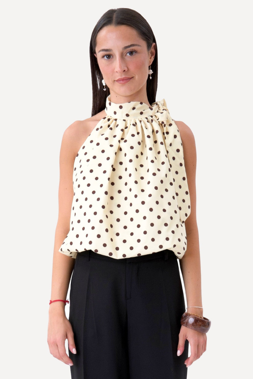 Top Wilma - Pois Giallo/Marrone