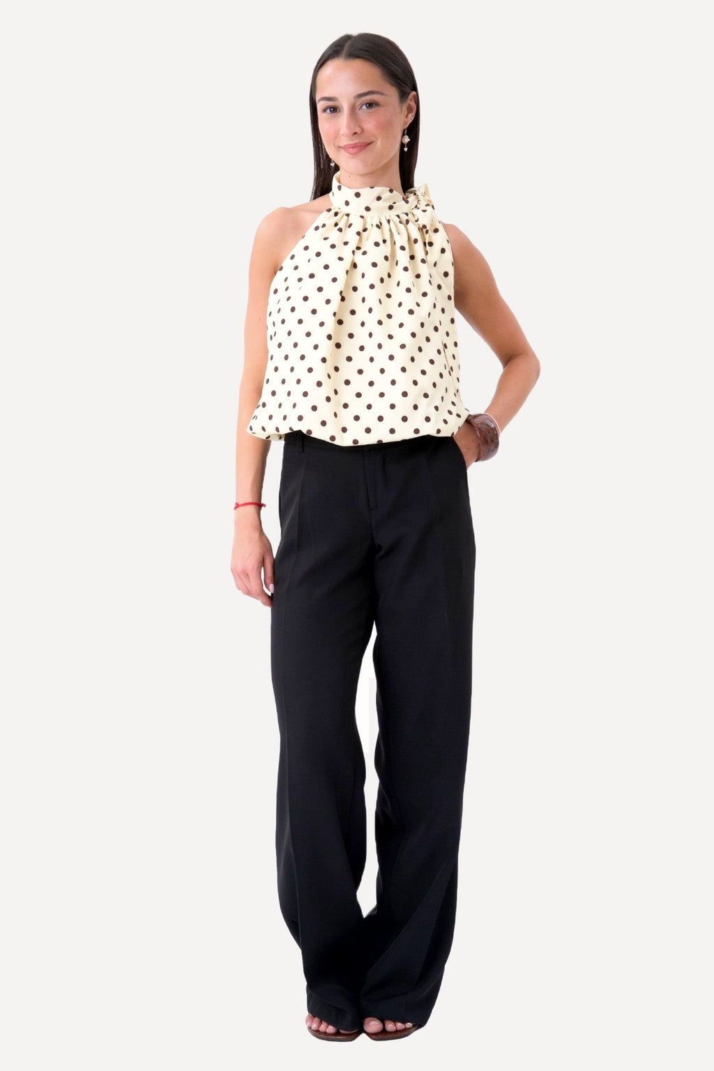 Top Wilma - Pois Giallo/Marrone