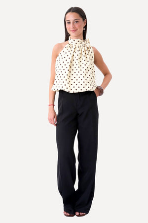 Top Wilma - Pois Giallo/Marrone