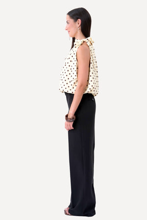 Top Wilma - Pois Giallo/Marrone