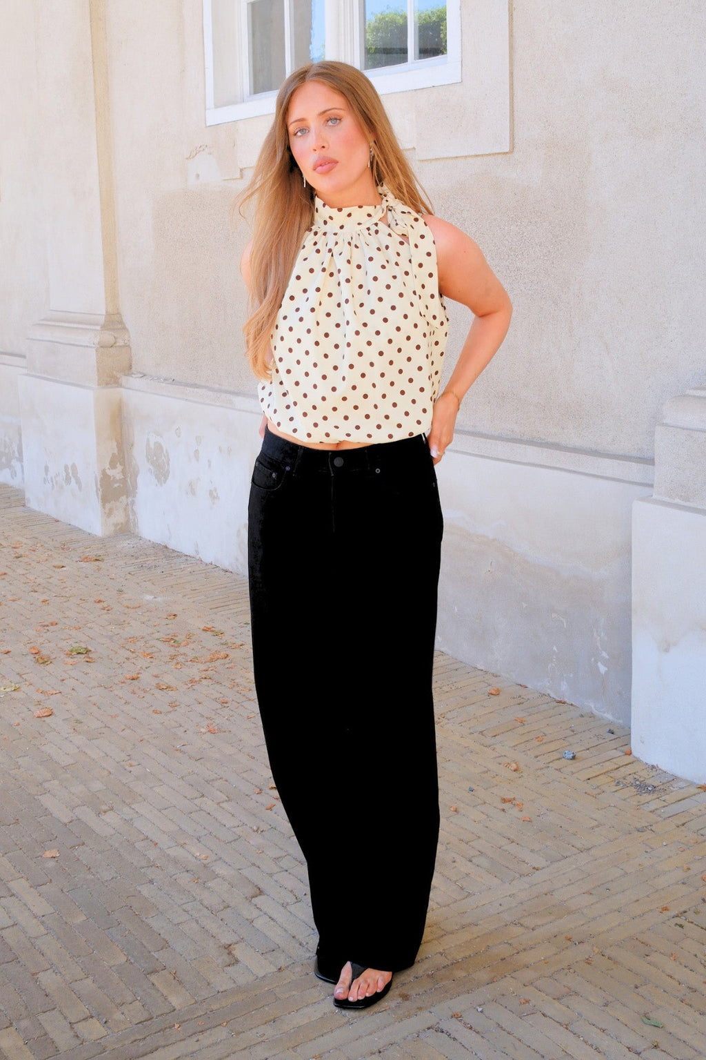 Top Wilma - Pois Giallo/Marrone