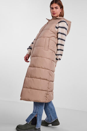 Elinora Lang Puffet Vest - Silver Mink