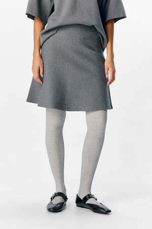 REYNARD HW Short Knit Gonna - Melange grigio medio