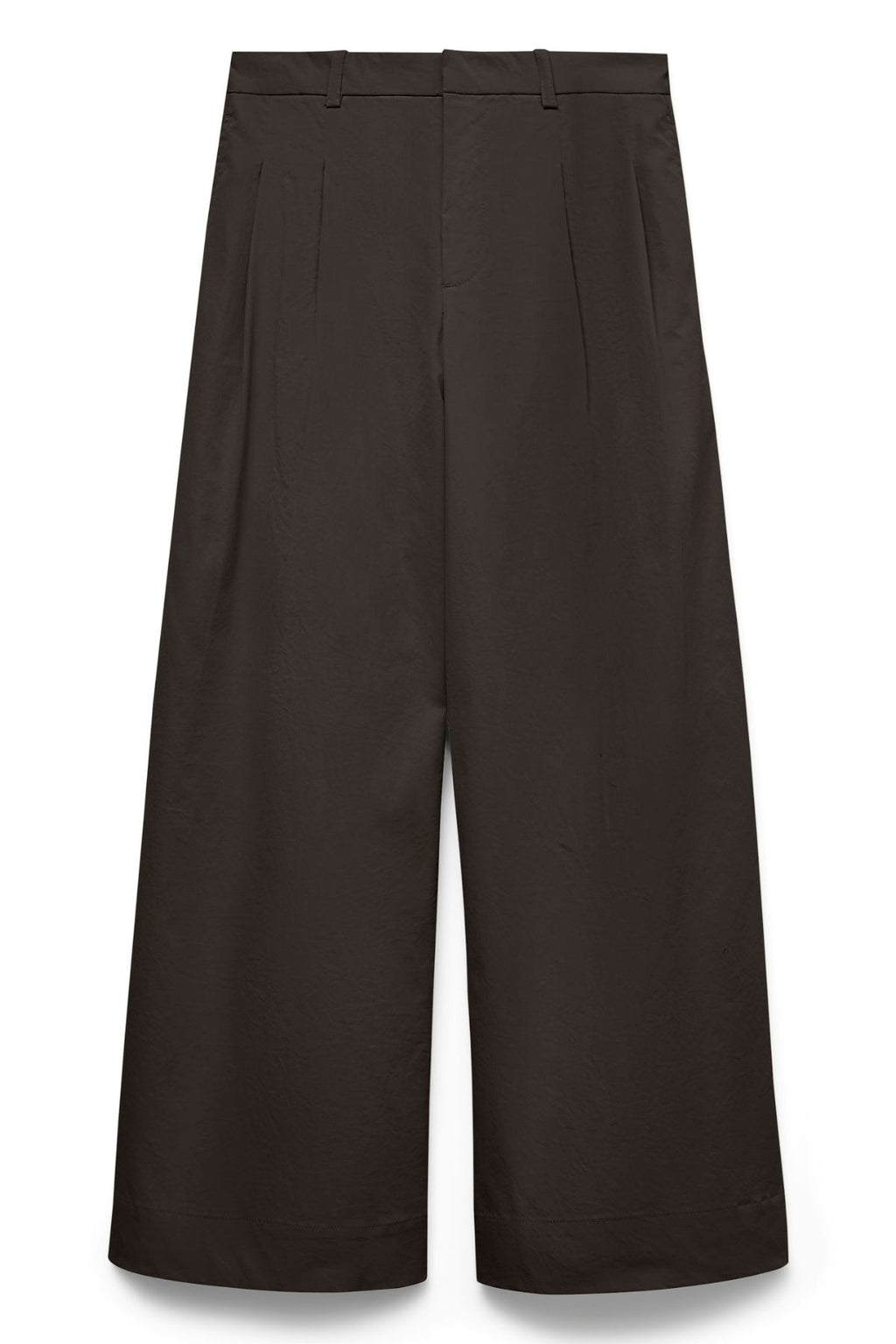 Pantaloni larghi increspati a vita media Meng - Torta al cioccolato