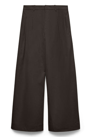 Pantaloni larghi increspati a vita media Meng - Torta al cioccolato