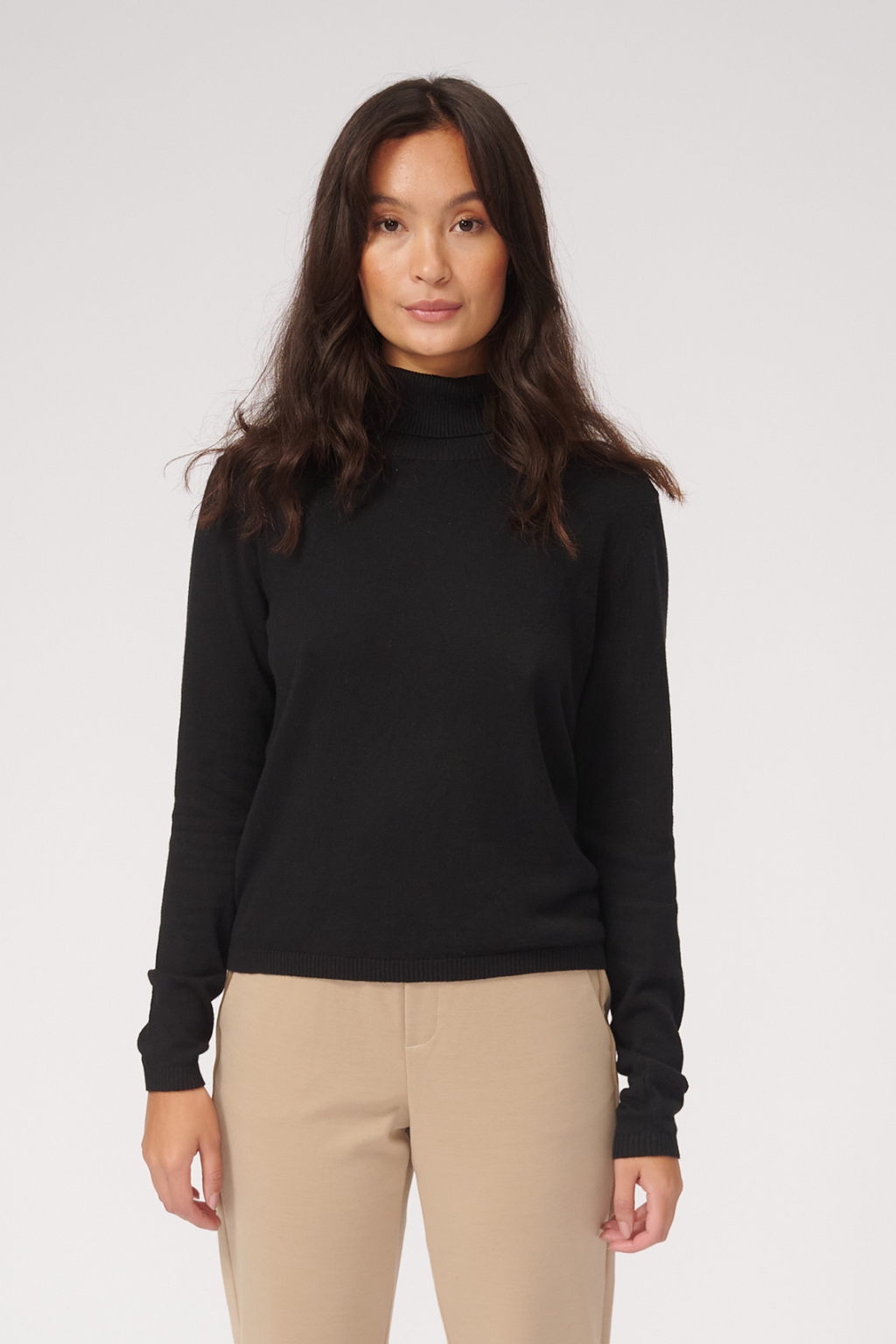 Basic Knit Roll Neck - Black