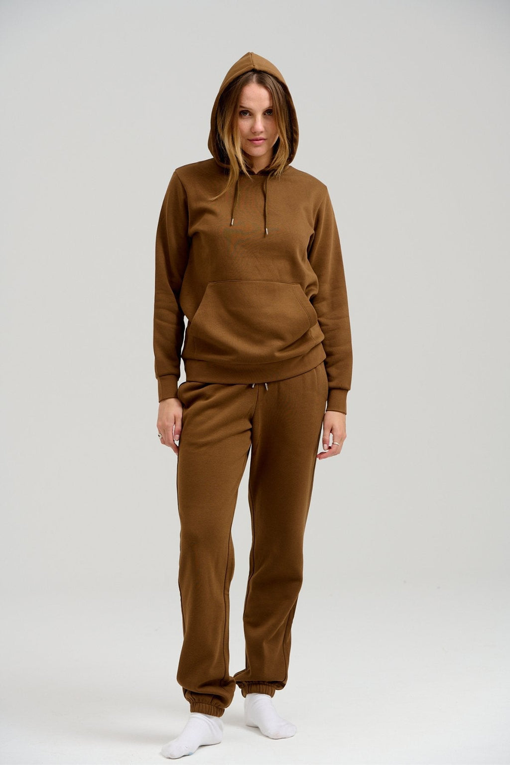 Basic Sweatsuit with Hoodie (Brown) - Package Deal (Women)