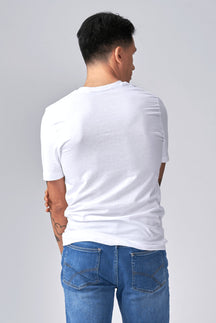 T -shirt Vneck di base - bianco