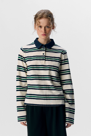 Nana L/S Polo Top - Sky Capitano