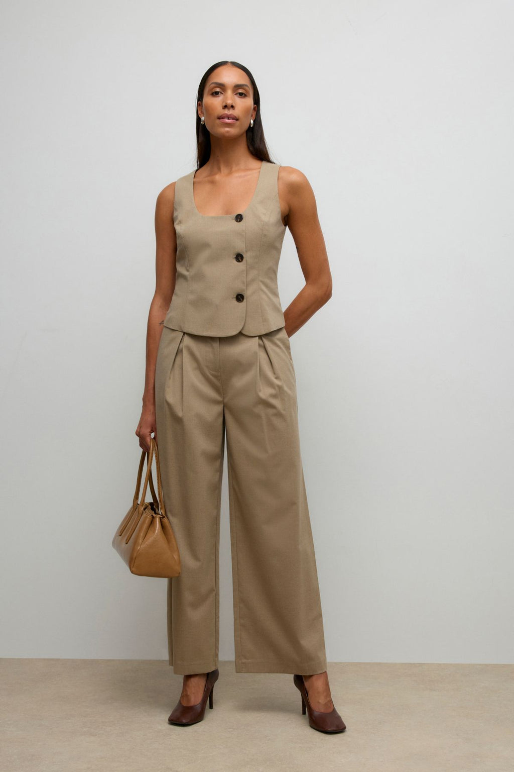 Pantaloni larghi Ayah Hw - Dune Melange