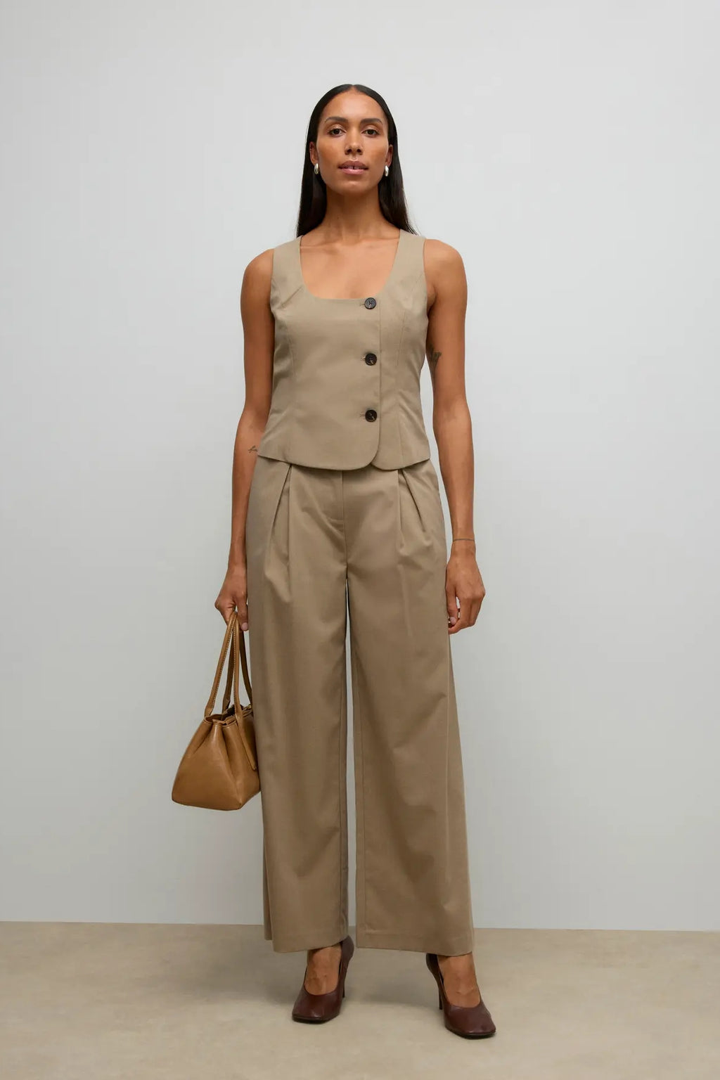 Gilet Ayah con scollo a U - Dune Melange