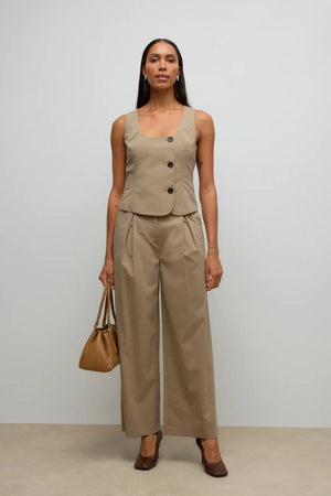 Gilet Ayah con scollo a U - Dune Melange