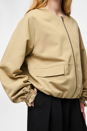 Berit Balloon Bomber Jacket - Travertine