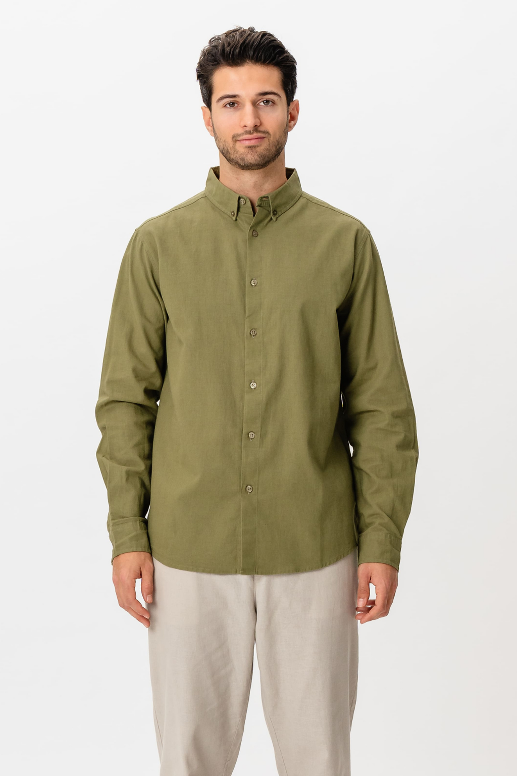 Camicia in lino - Verde