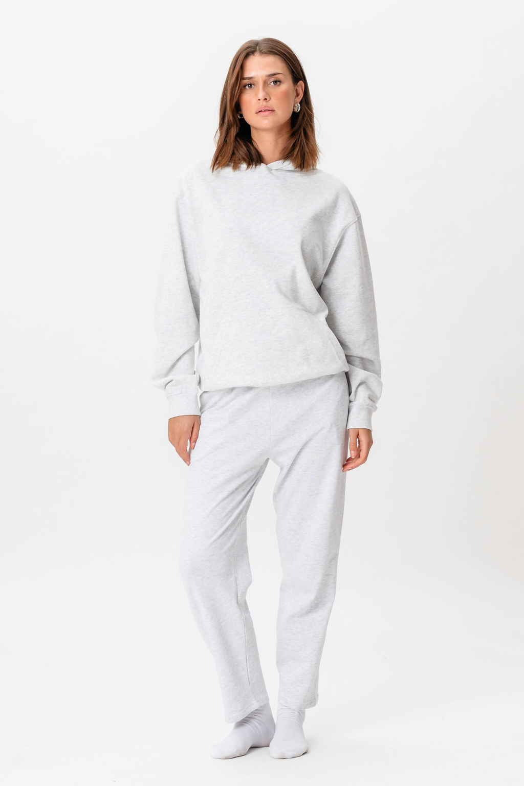 Felpa con cappuccio senza coulisse - grigio