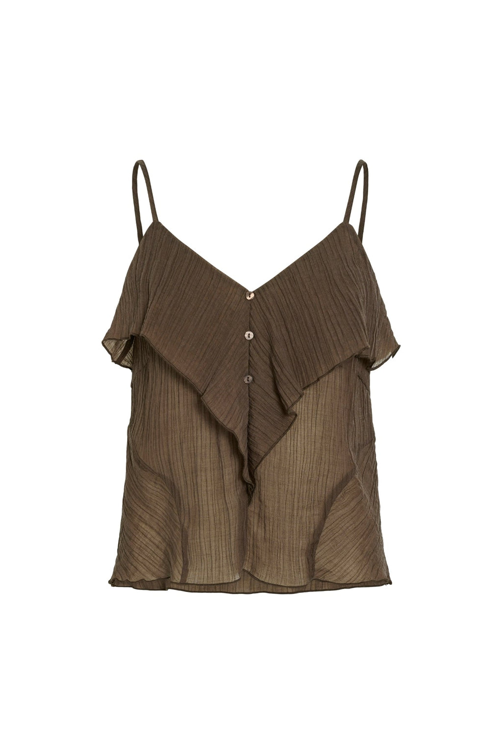 Danira V-Neck Singlet Top - Slate Black
