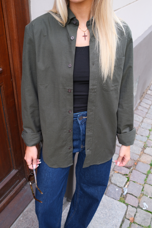 Boyfriend Oxford Shirt - Dark Green