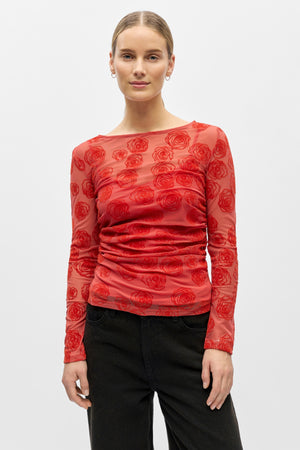 Elodie Top - Rose Stella di Natale al mirtillo rosso