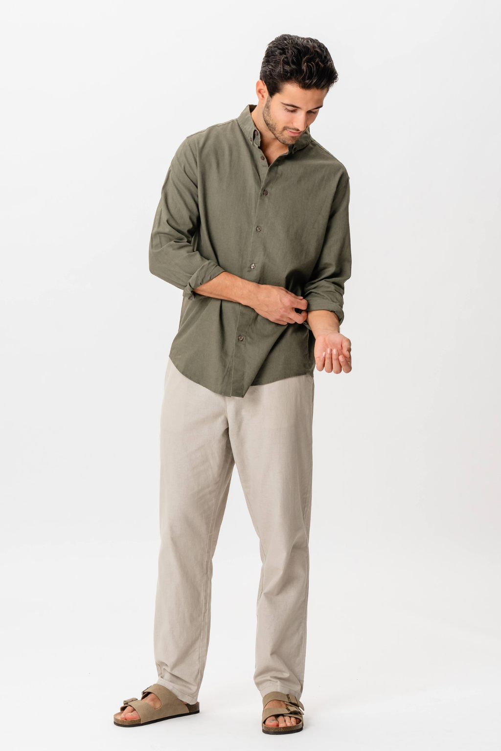 Camicia di lino - esercito