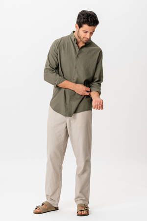 Camicia di lino - esercito