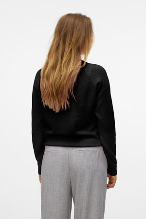 Camicetta Doffy con scollo a O - Nero Melange