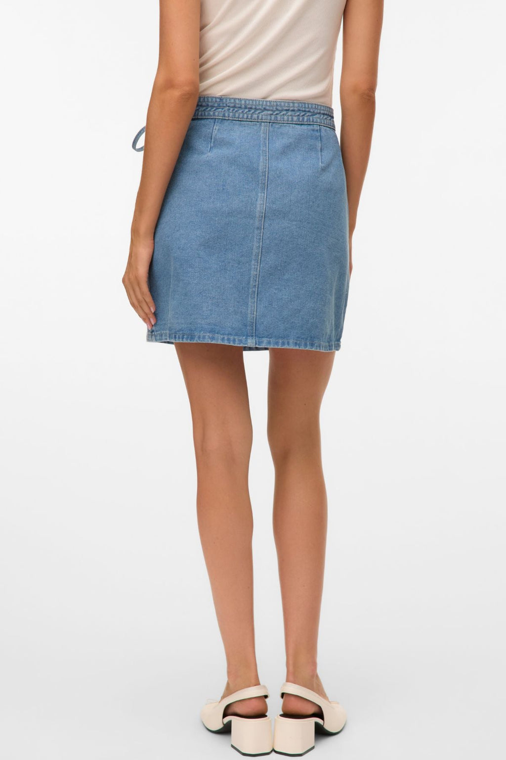 Gonna corta a portafoglio in denim Liza - Denim blu medio