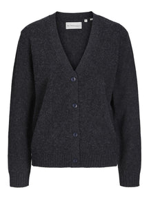 Knitted Cardigan - Dark Grey Melange