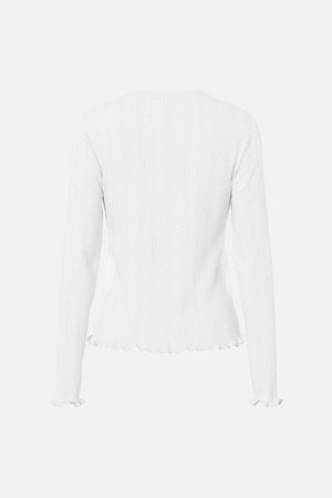 Marie O-Neck Poin Top - Cloud Dancer