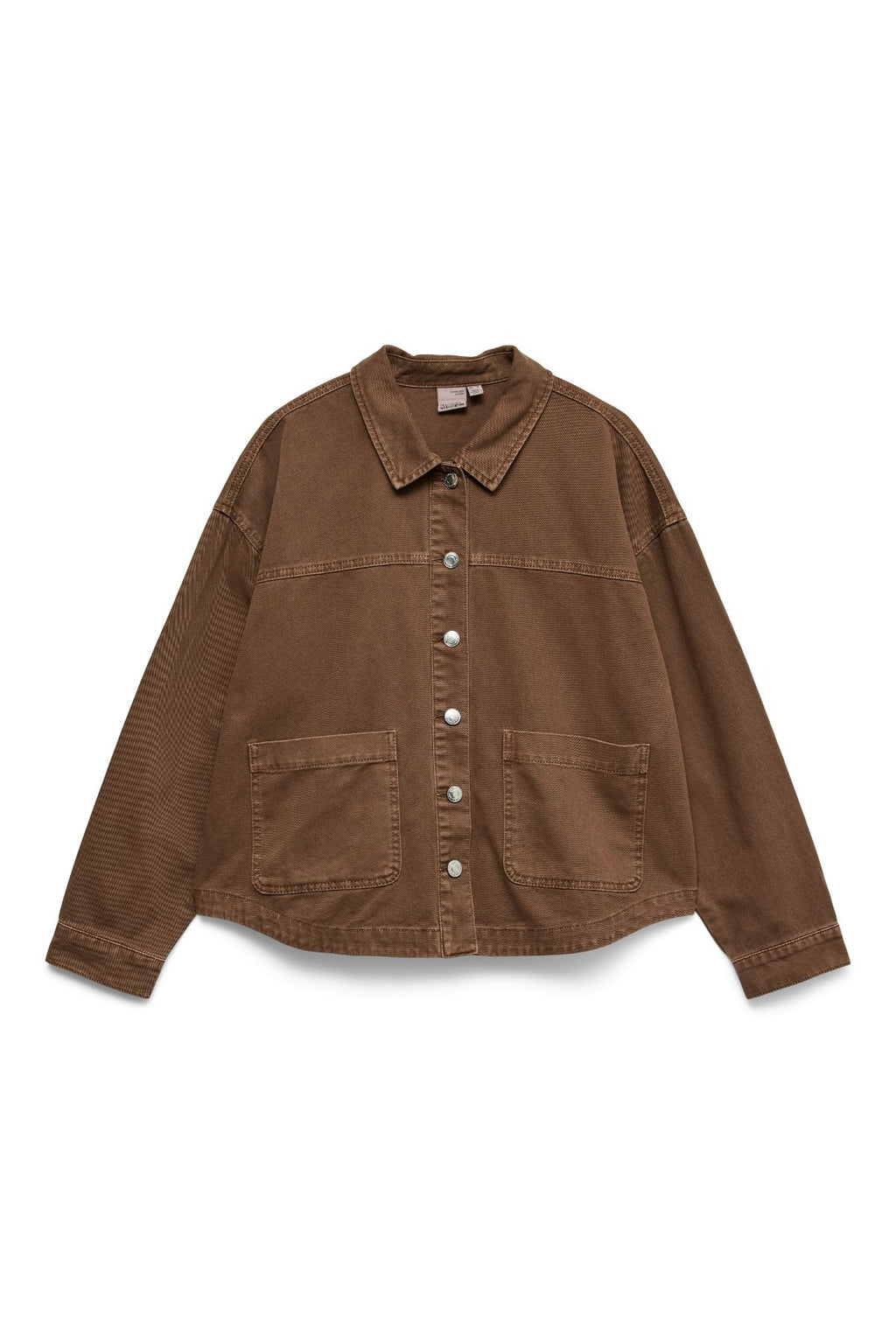 Jamie Denim Shacket Mix - Marrone cacao: lavato