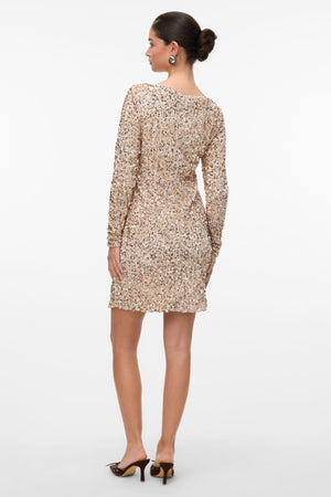 Bella Short Dress - Pumice Stone Champagne