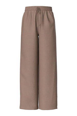 Sastina a vita alta ampia Pants - Quarzo al caffè