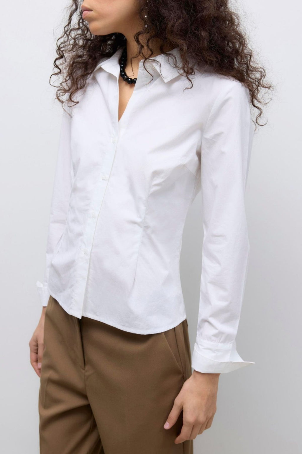 Camicia da scollo a V UMS - bianco brillante