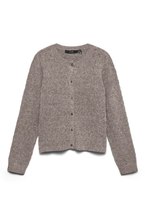 Cardigan con collo a O Doffy Stitch Ls - Moon Rock Melange