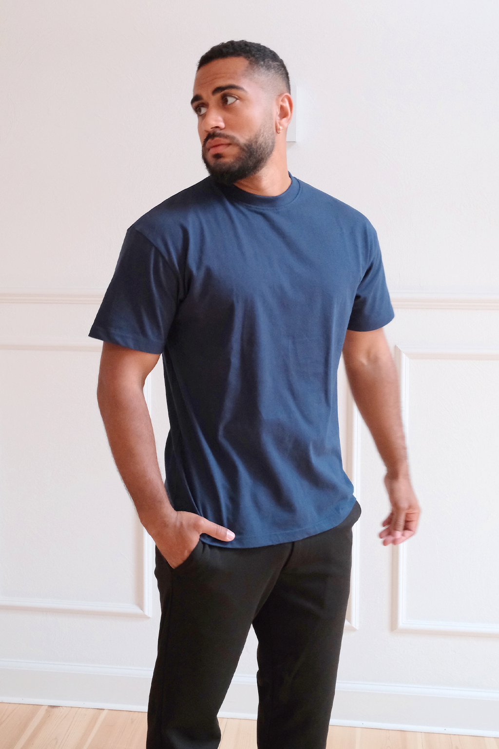 T-shirt squadrata - Blu marino
