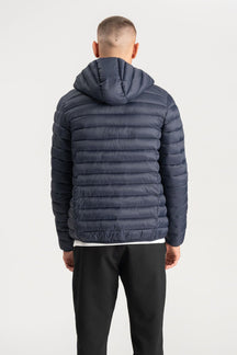 Hooded Light Puffer Jacket - Navy