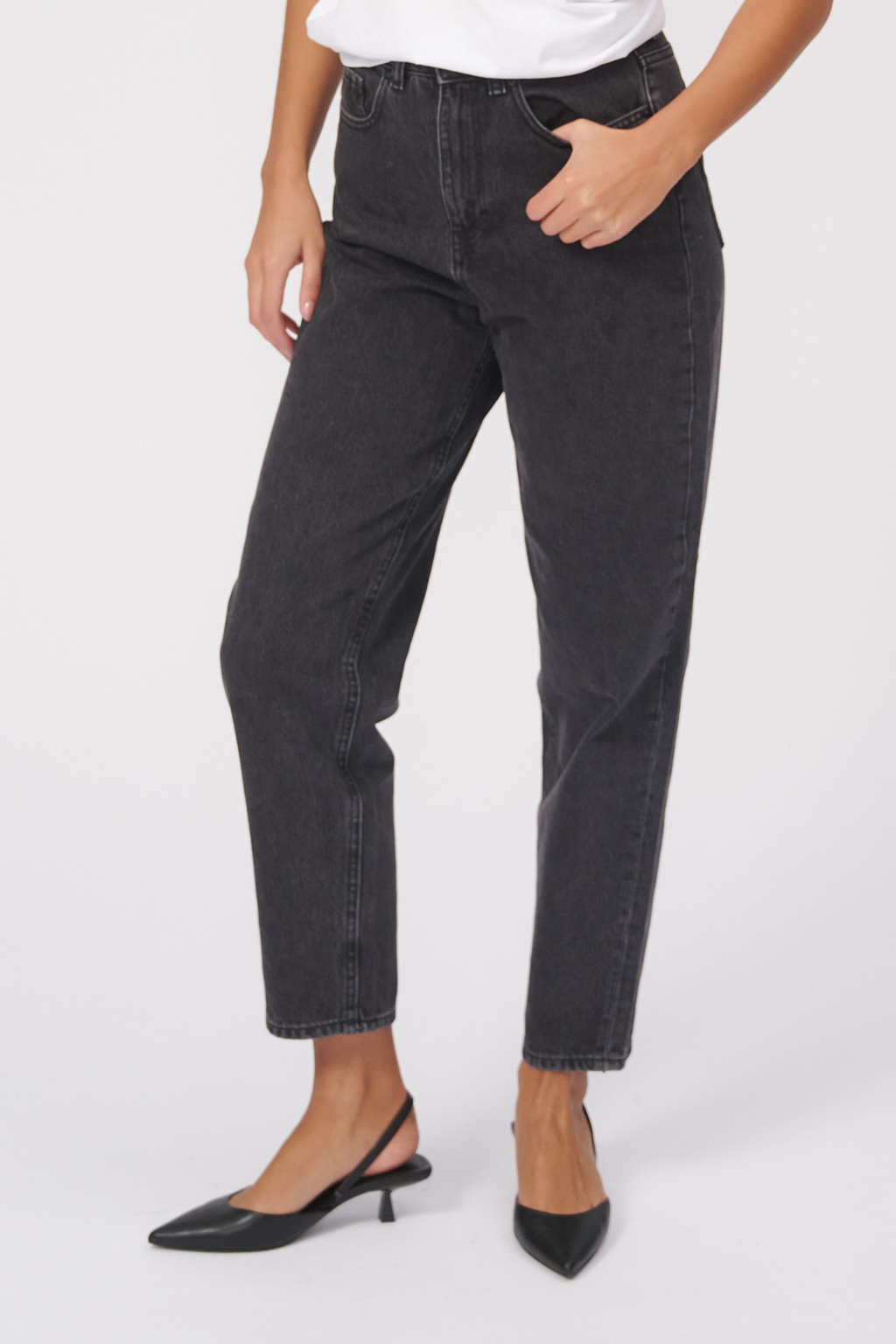 The Original Performance Mom Jeans - Denim nero lavato