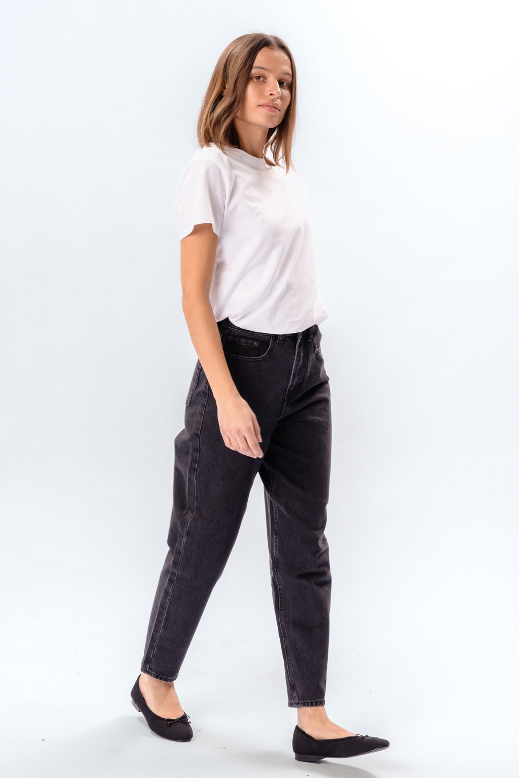 The Original Performance Mom Jeans - Denim nero lavato