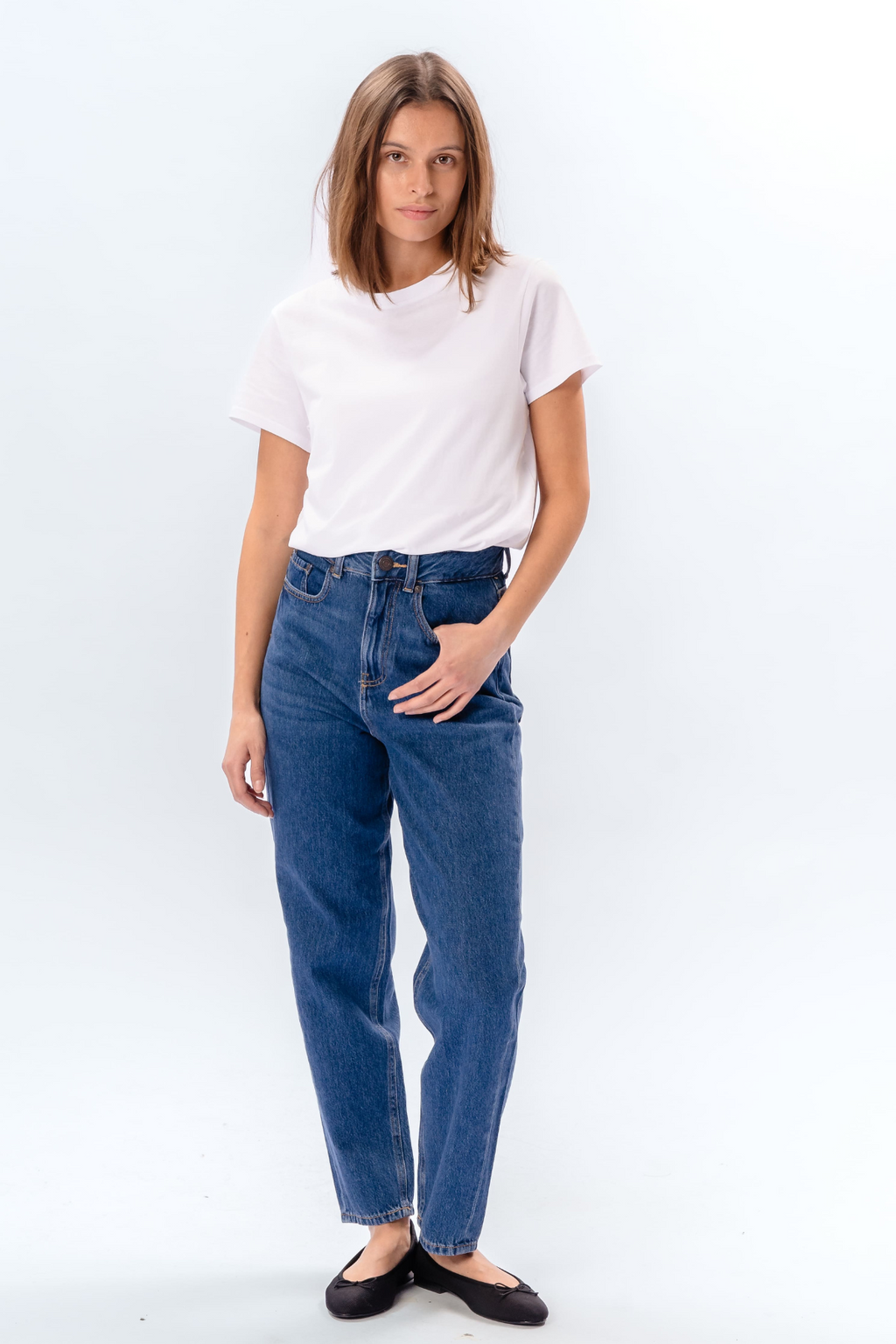 The Original Performance Mom Jeans - Denim blu medio