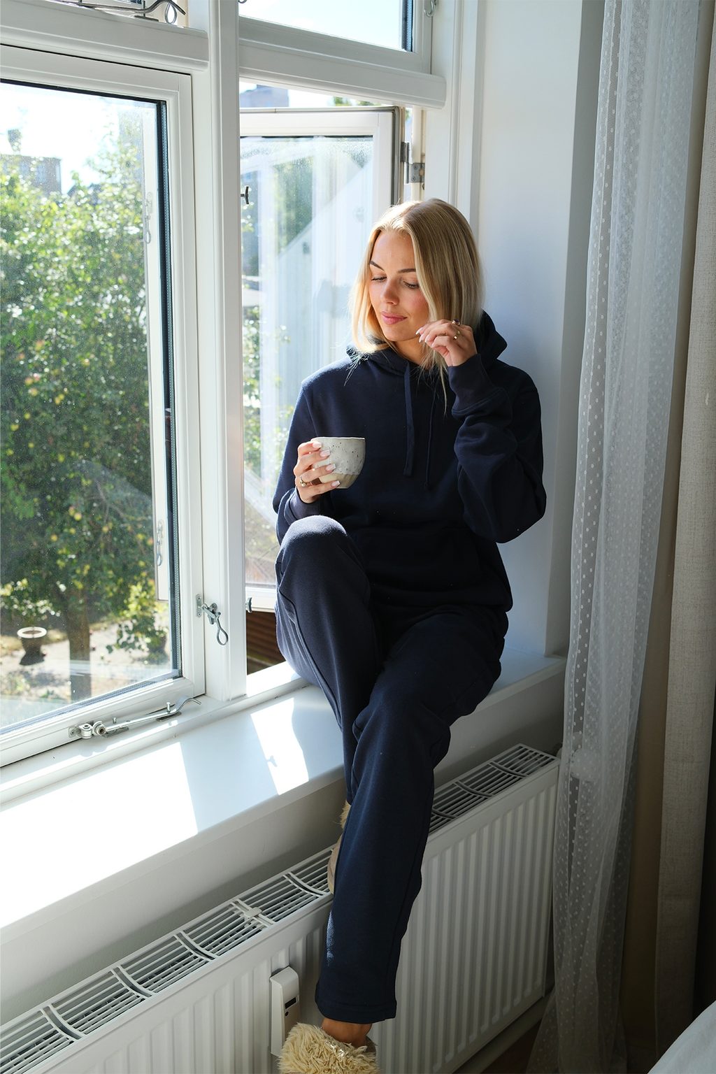 Felpa con cappuccio Essential da donna - blu scuro