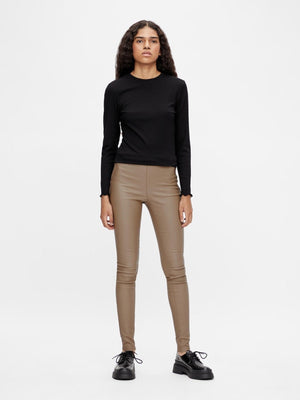 Belle Coated Leggings - Beige