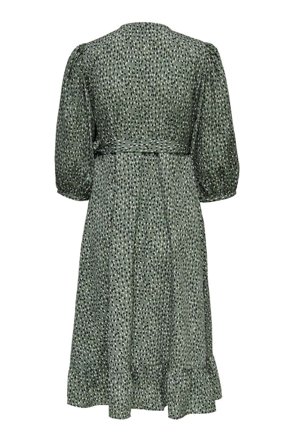Olivia 3/4 Wrap Midi Dress - Balsam Green