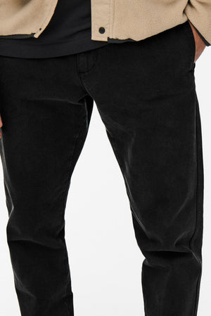Pantaloni da twill chino a raggio avi - nero