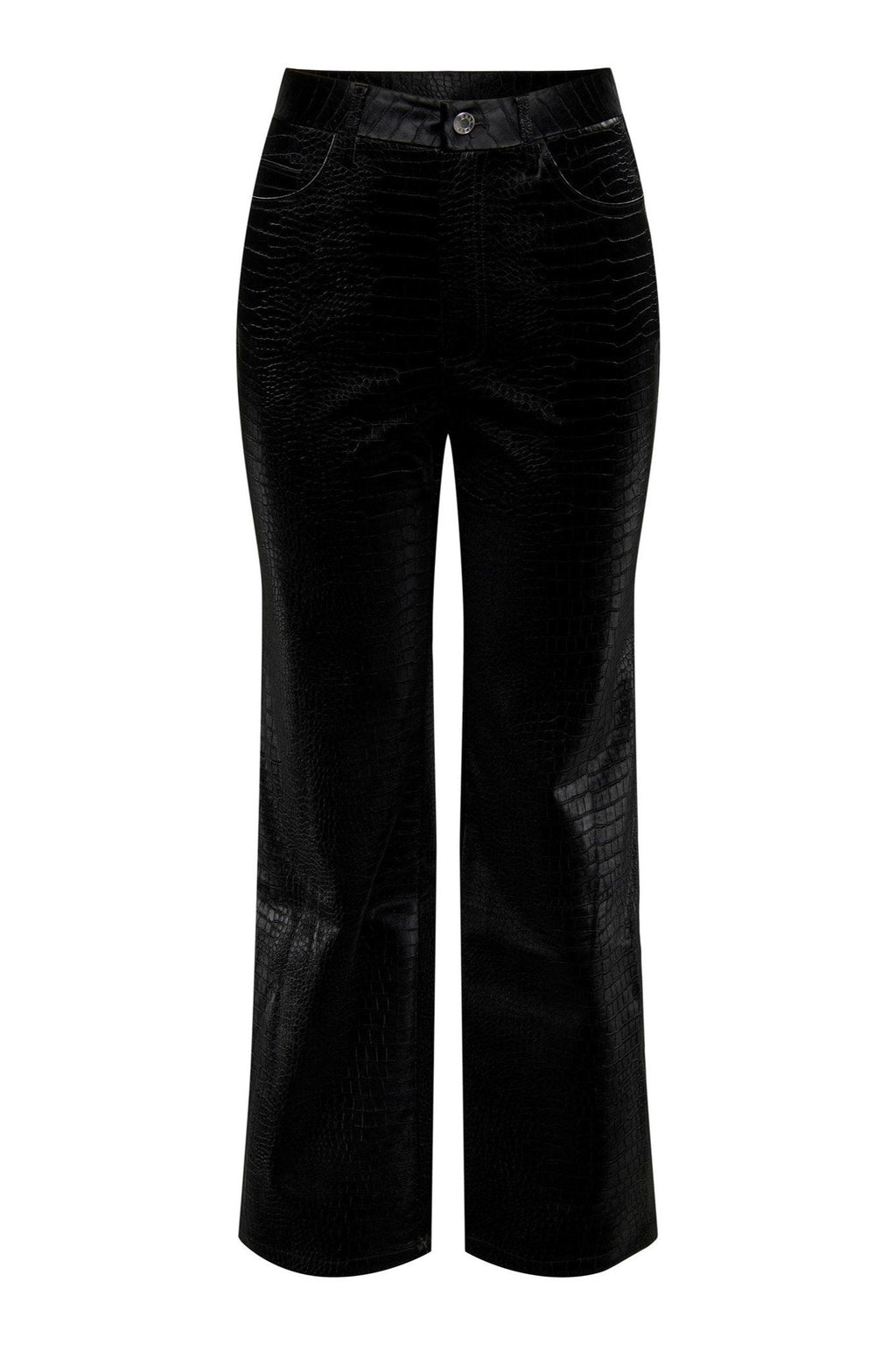 Alma Croco Pants - Nero