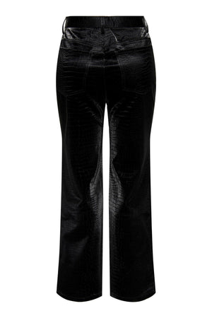 Alma Croco Pants - Nero
