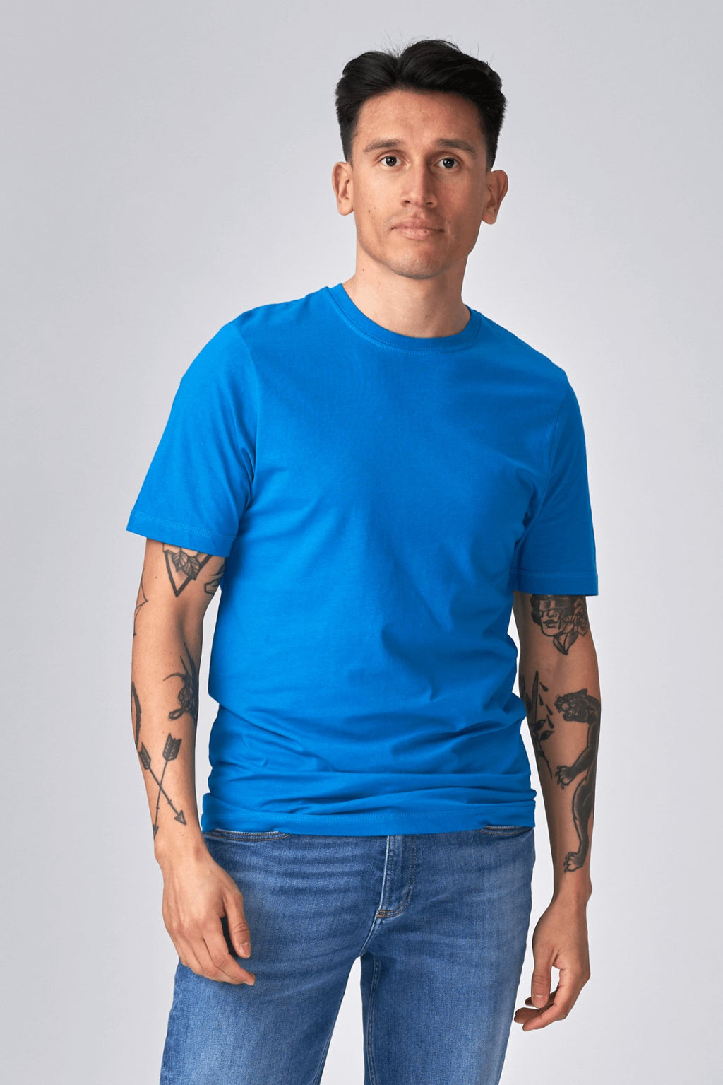 T -shirt di base organica - blu turchese