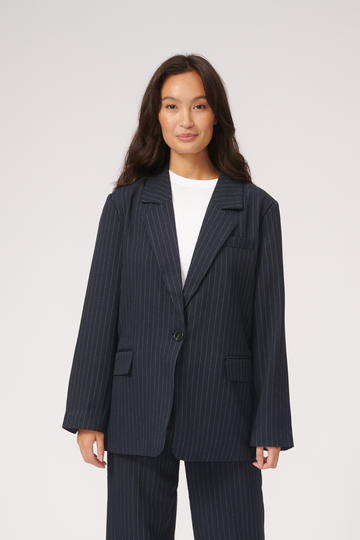 Blazer di grandi dimensioni - Pinstripe blu scuro