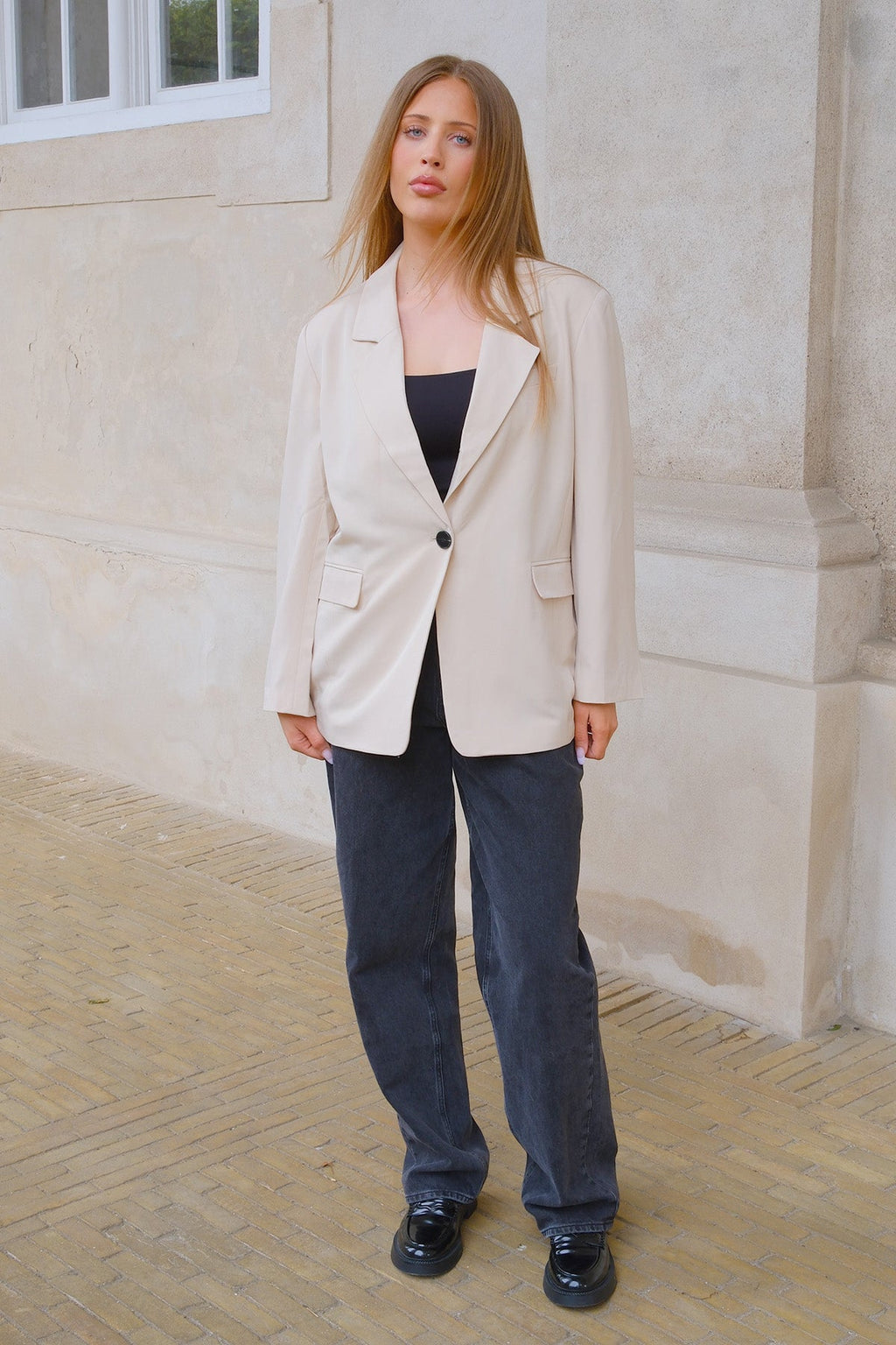 Blazer di grandi dimensioni - beige